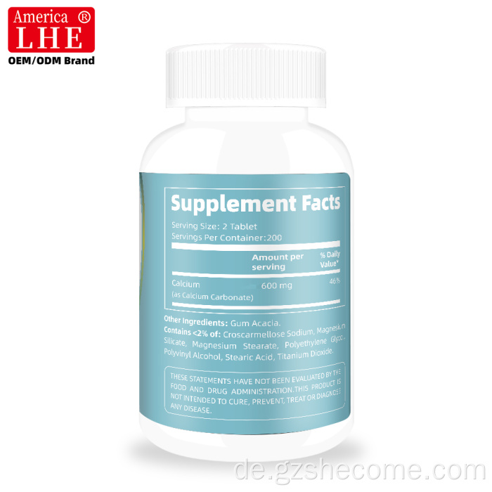 Shecome Calciumtabletten zur Unterstützung der Knochengesundheit
